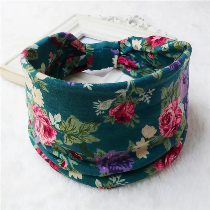Pink Printed Elastic Hair Band for Women