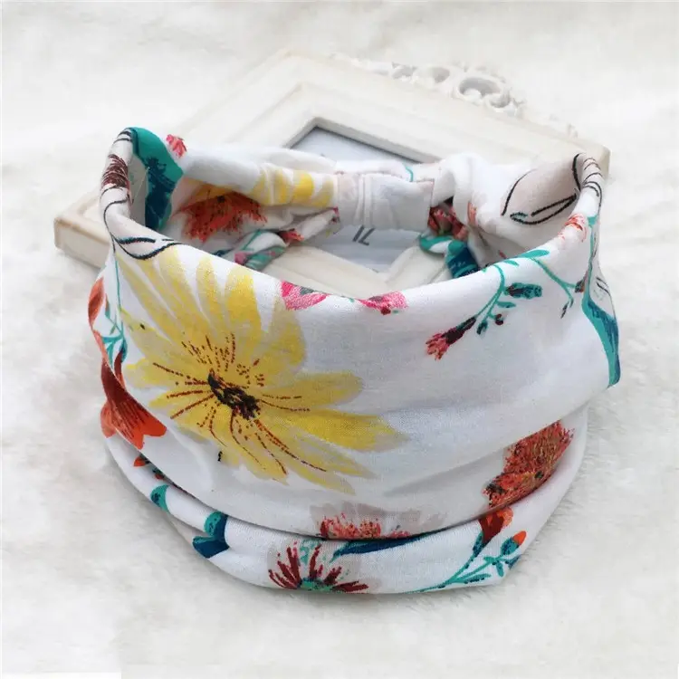 Pink Printed Elastic Hair Band for Women