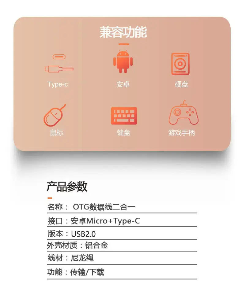 Cross-Border Otg Adapter Cable Two-In-One USB Type-C — feature 16