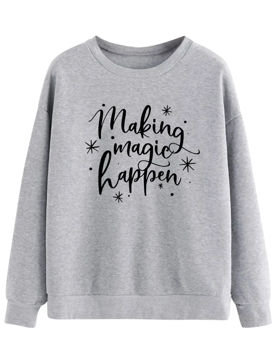 Black Round Neck Magic Writing Sweatshirt - Image 2