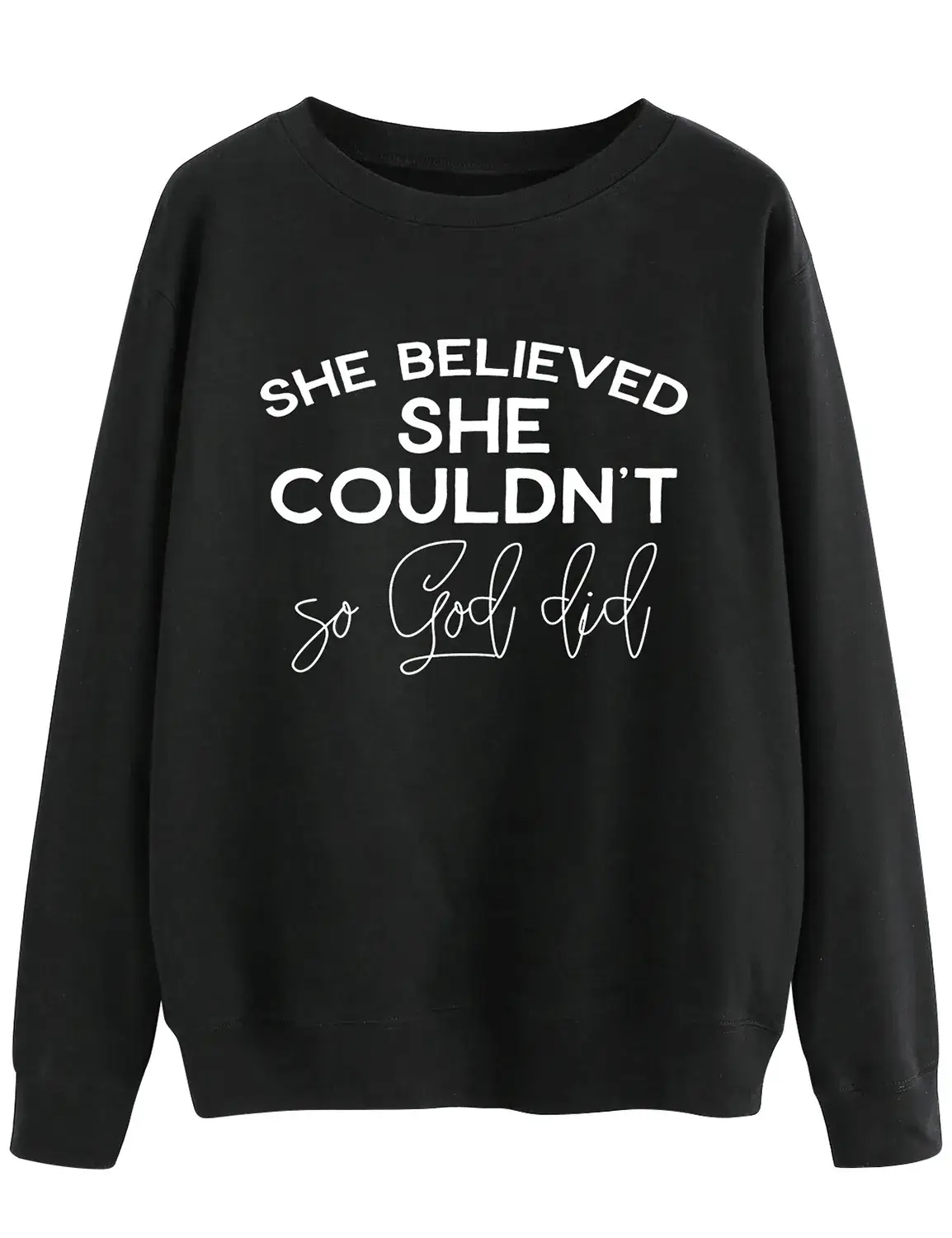 She Believed She Couldn't So God Did Grey Sweatshirt - Image 2