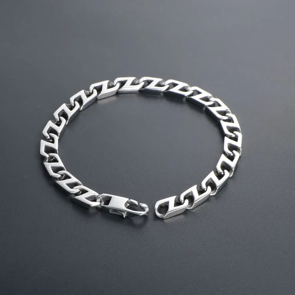 Titanium Steel Hipster Punk Bracelet Silver - Image 2