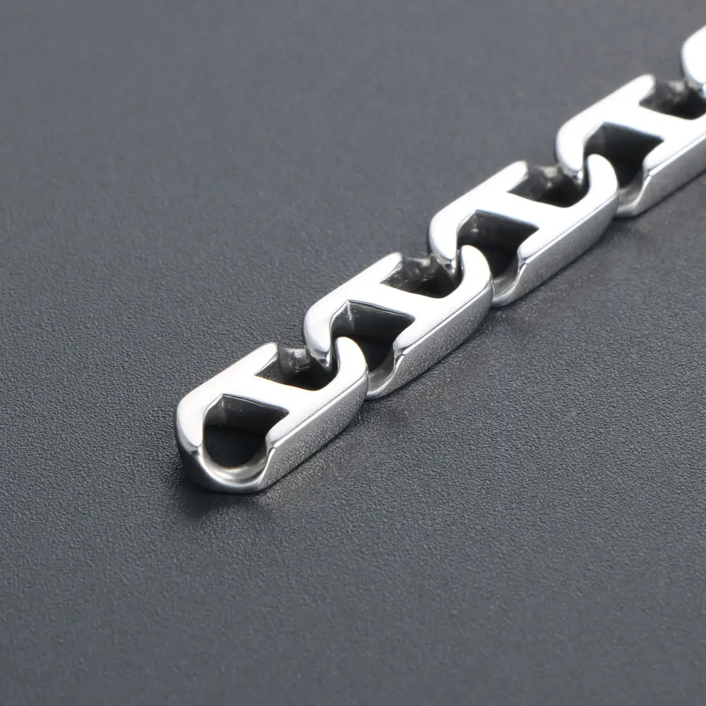 Titanium Steel Hipster Punk Bracelet Silver - Image 3