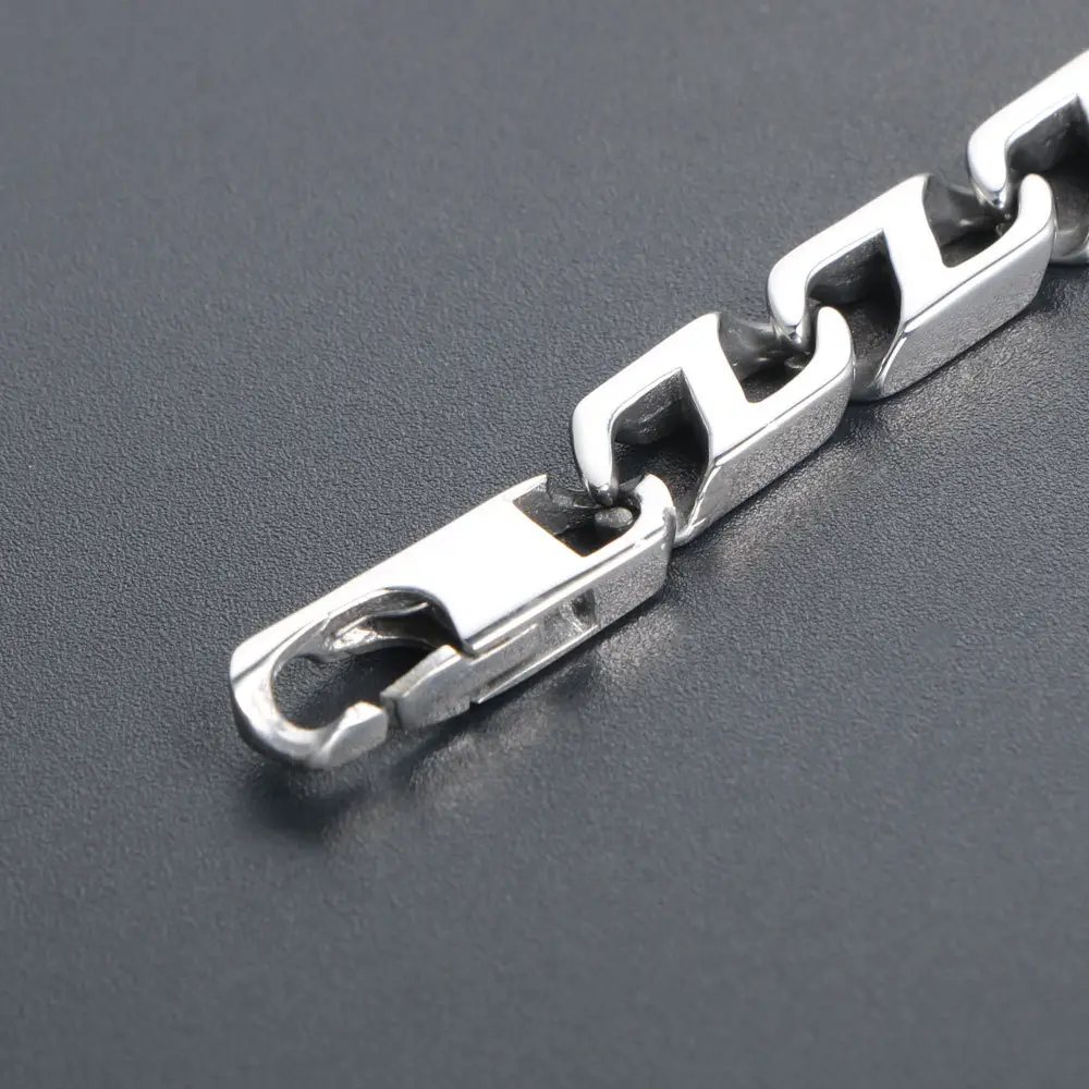 Titanium Steel Hipster Punk Bracelet Silver - Image 4