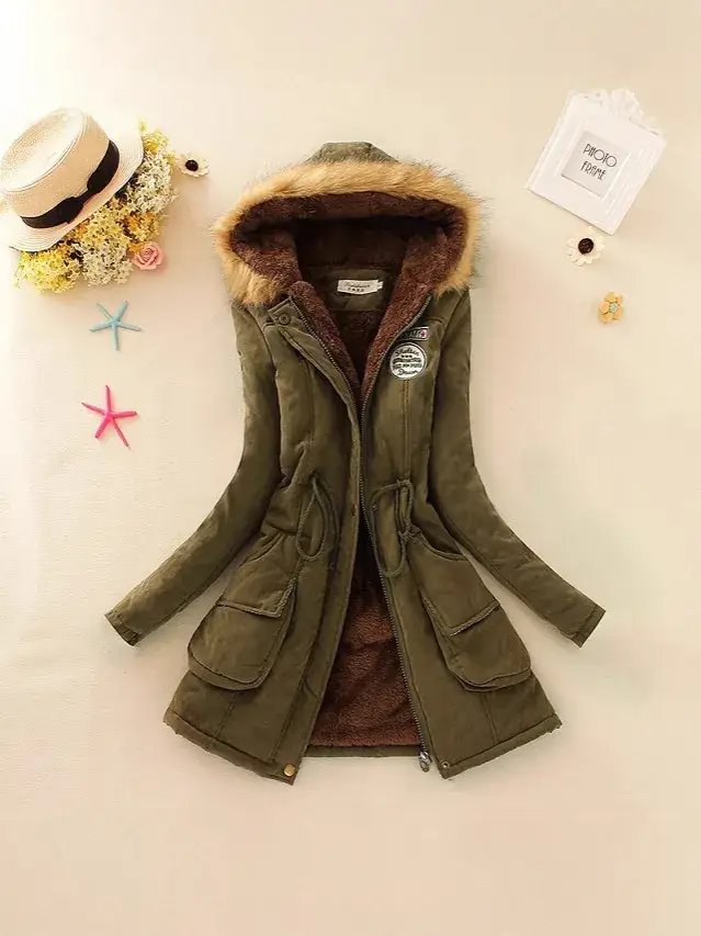 Women's Light Blue Hooded Cotton Outfit 2025 Winter