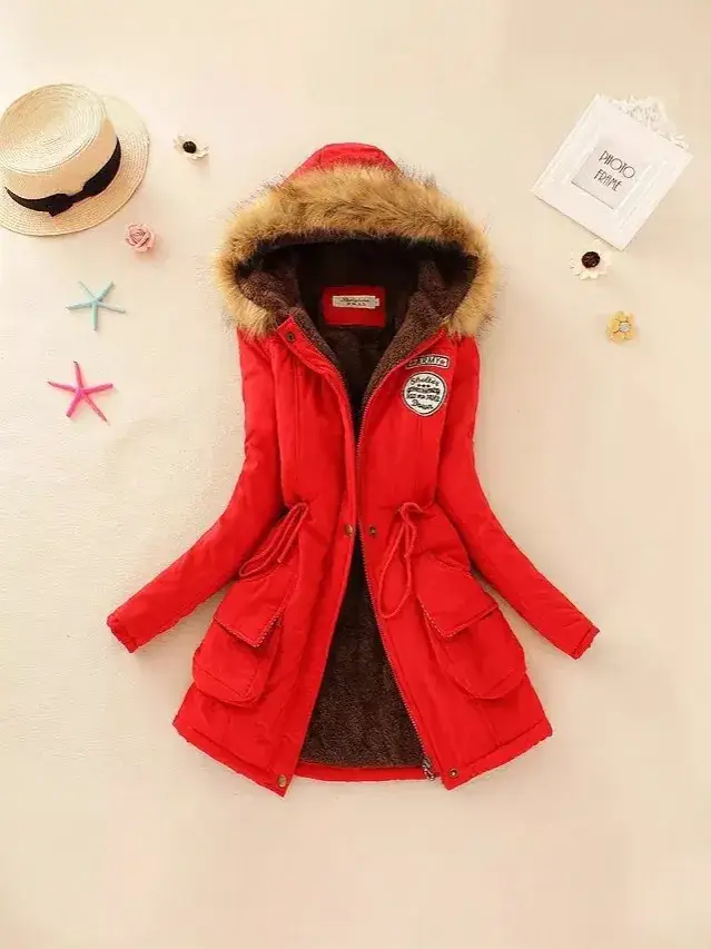 Women's Light Blue Hooded Cotton Outfit 2025 Winter