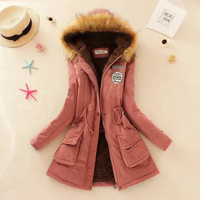Women's Light Blue Hooded Cotton Outfit 2025 Winter