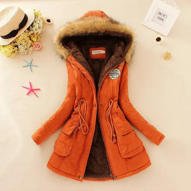 Women's Light Blue Hooded Cotton Outfit 2025 Winter