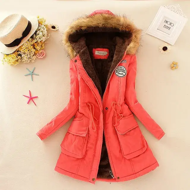 Women's Light Blue Hooded Cotton Outfit 2025 Winter