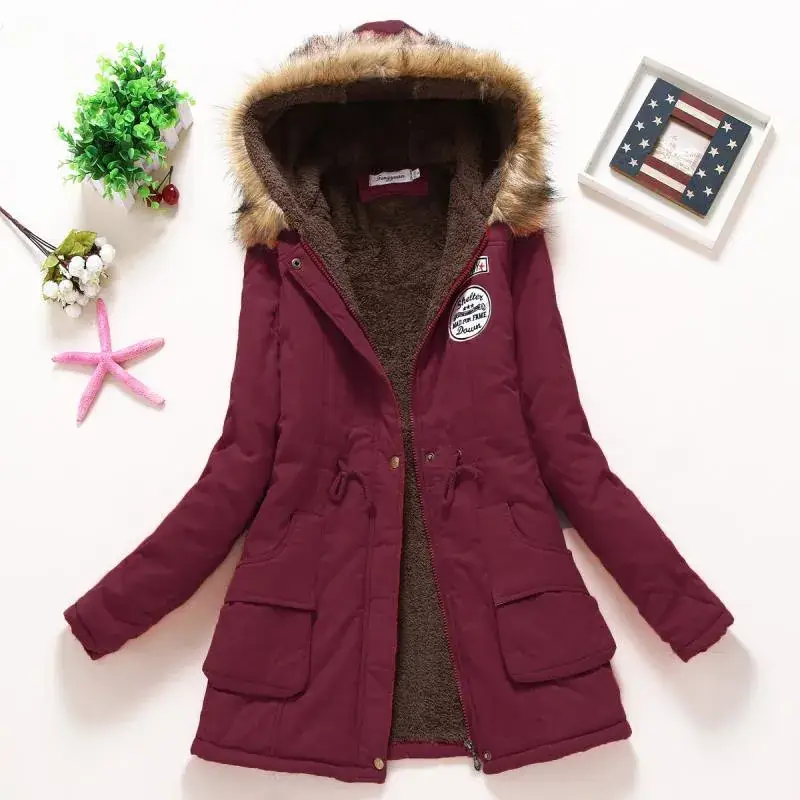 Women's Light Blue Hooded Cotton Outfit 2025 Winter