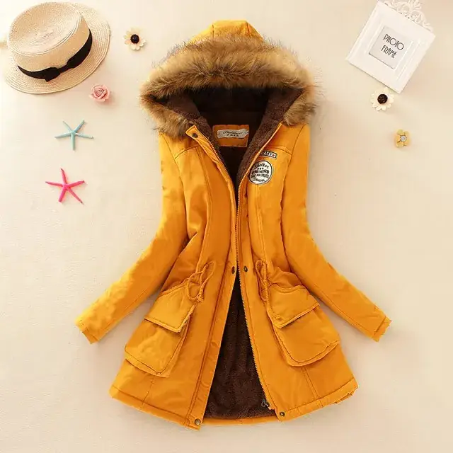Women's Light Blue Hooded Cotton Outfit 2025 Winter
