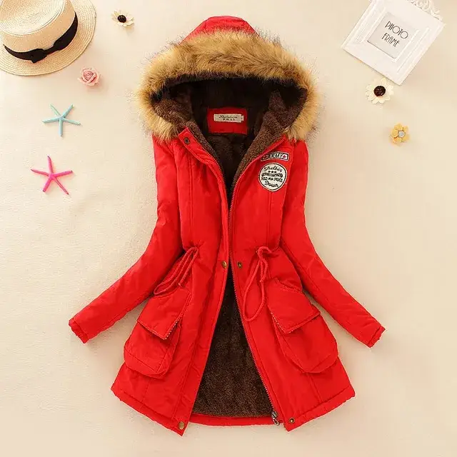 Women's Light Blue Hooded Cotton Outfit 2025 Winter