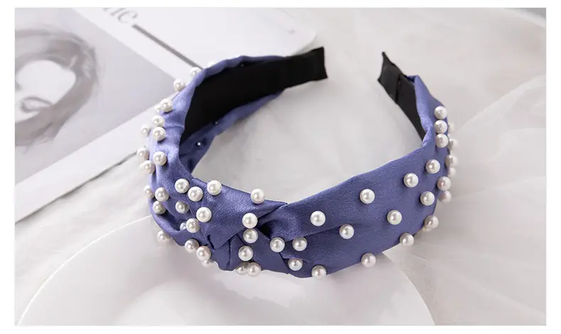 Pink Pearl Beaded Crossbody Headband with Knot — feature 20