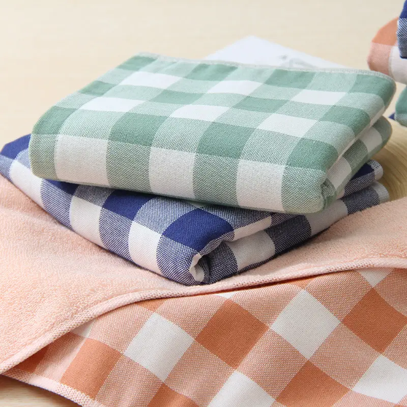 Pure Cotton Checkered Towel Double Sided Ultra Fine - Image 7