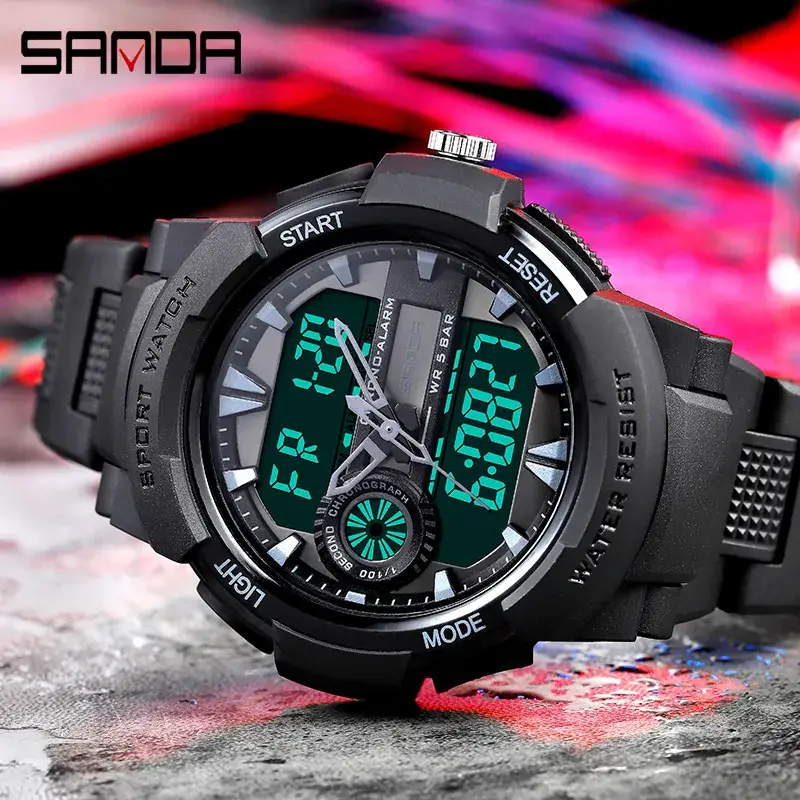 Waterproof Luminous Multi-Functional Sports Watch Black - Image 8