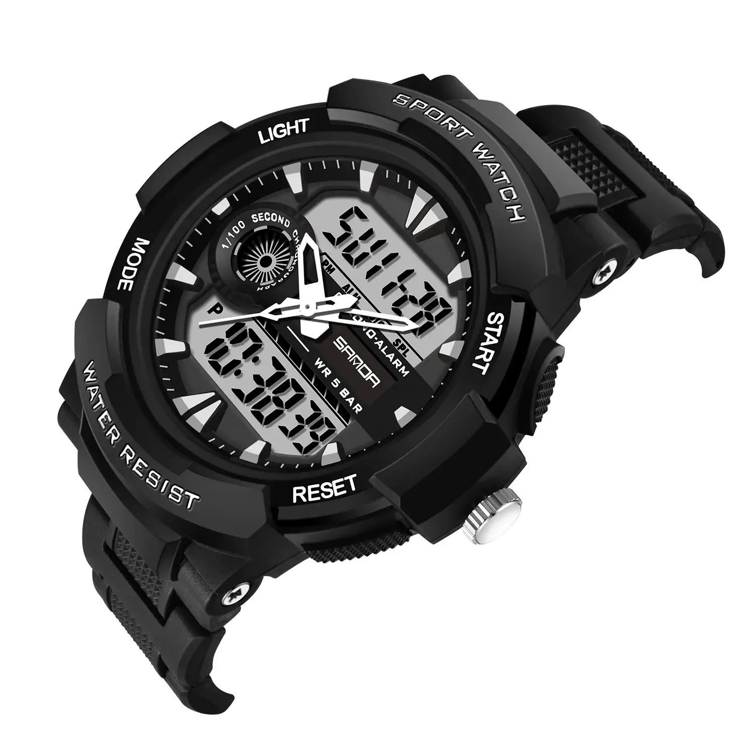 Waterproof Luminous Multi-Functional Sports Watch Black - Image 2