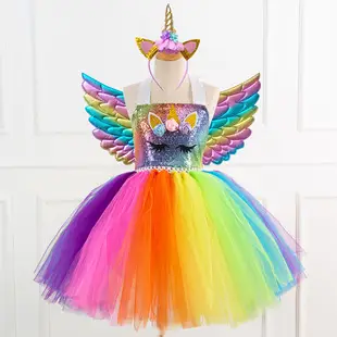Girls Unicorn Dress with Wings & Sequins — feature 5