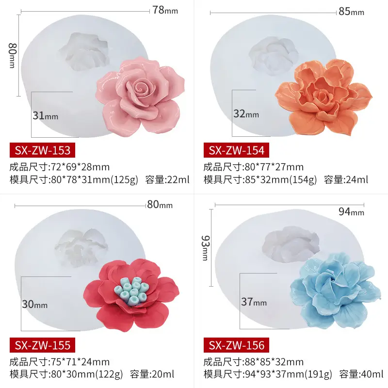 Silicone Rose Candle Mold 15ml Chocolate Cake Tool - Image 13