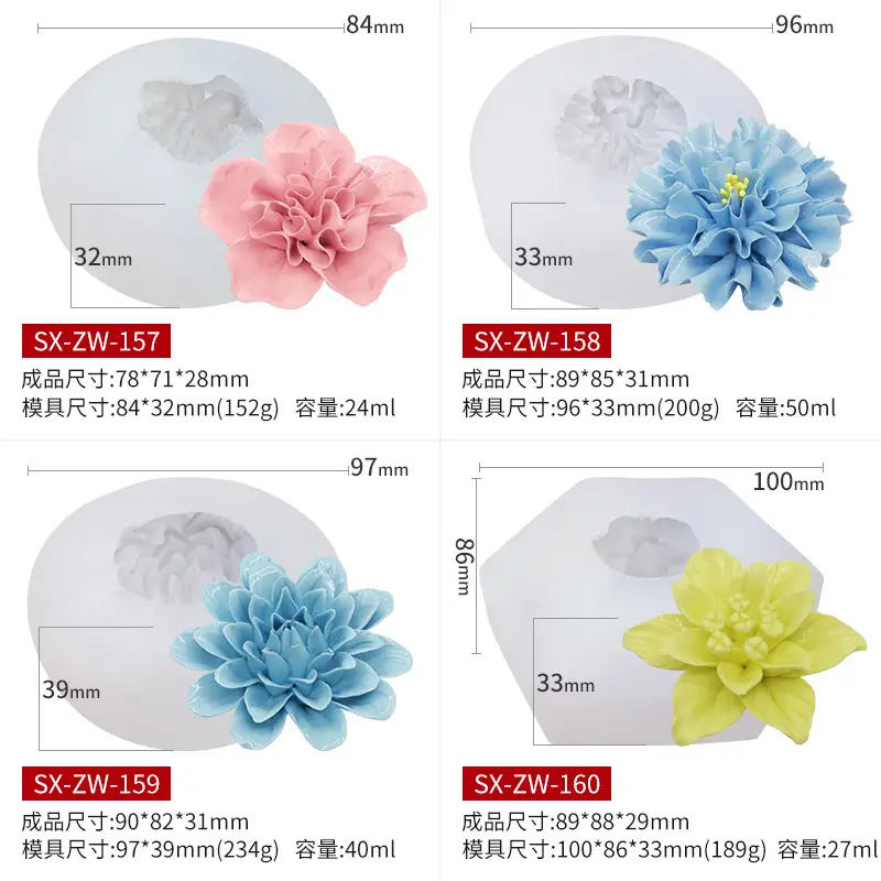 Silicone Rose Candle Mold 15ml Chocolate Cake Tool - Image 14