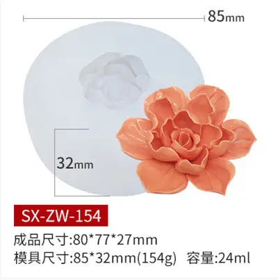 Silicone Rose Candle Mold 15ml Chocolate Cake Tool - Image 2