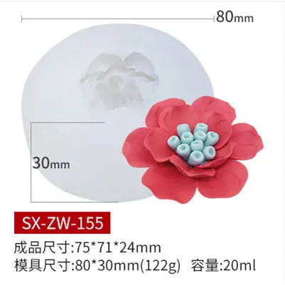 Silicone Rose Candle Mold 15ml Chocolate Cake Tool - Image 3