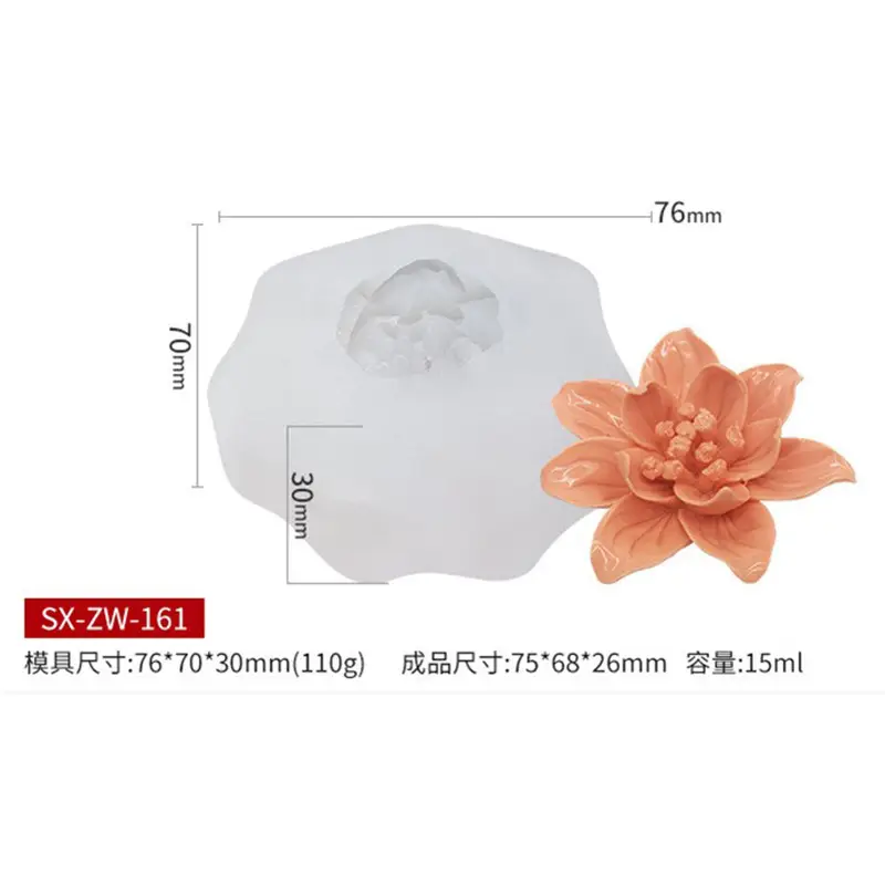 Silicone Rose Candle Mold 15ml Chocolate Cake Tool - Image 9