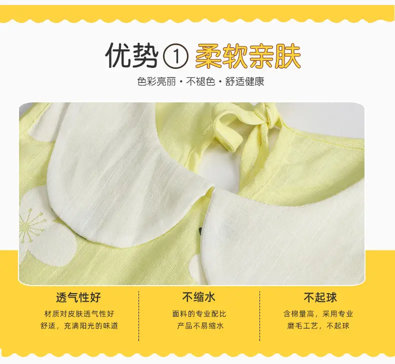 2026 Spring Girls Sleeveless Printed Doll Collar Dress Cotton Linen — feature 4