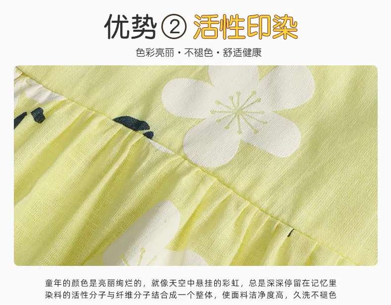 2026 Spring Girls Sleeveless Printed Doll Collar Dress Cotton Linen — feature 5
