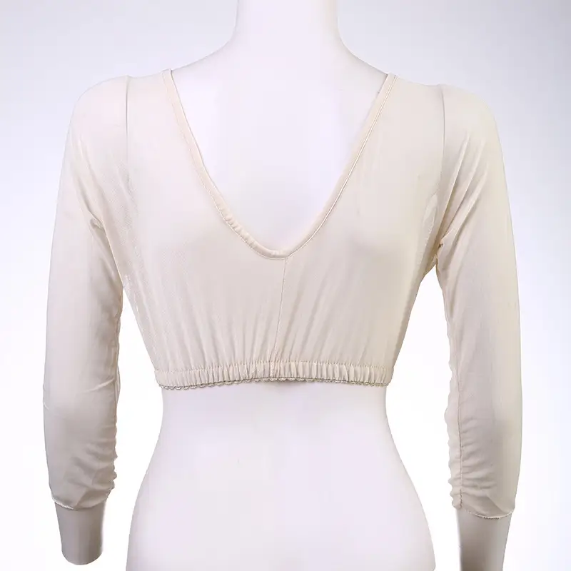 Black Mesh Chest Top with Front Buckle & Long Sleeve — feature 4