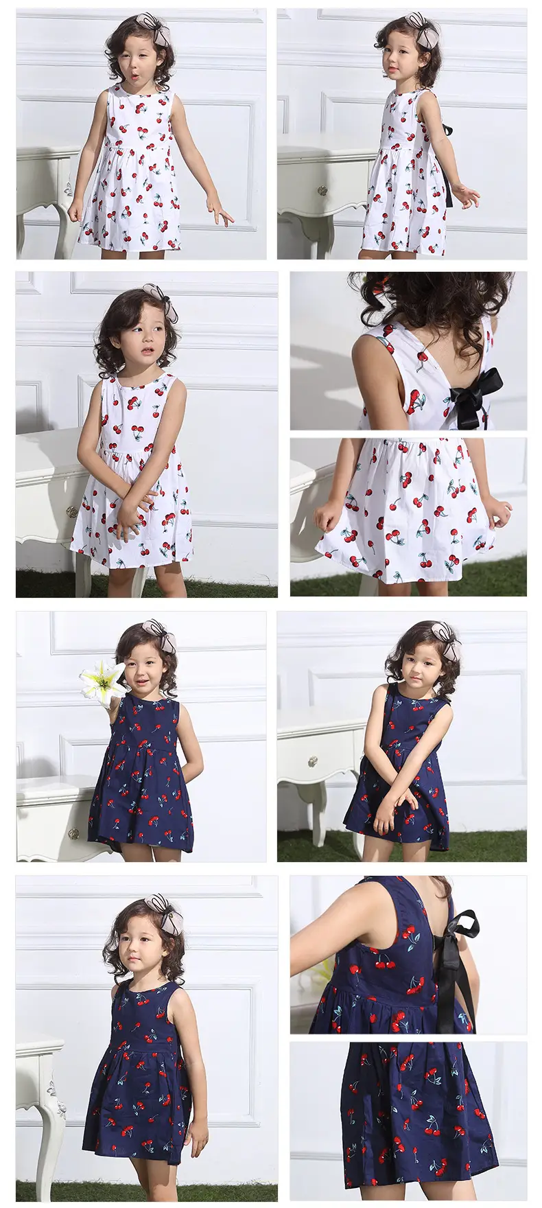 Girls Sleeveless Cherry Print Dress Korean Style — feature 19