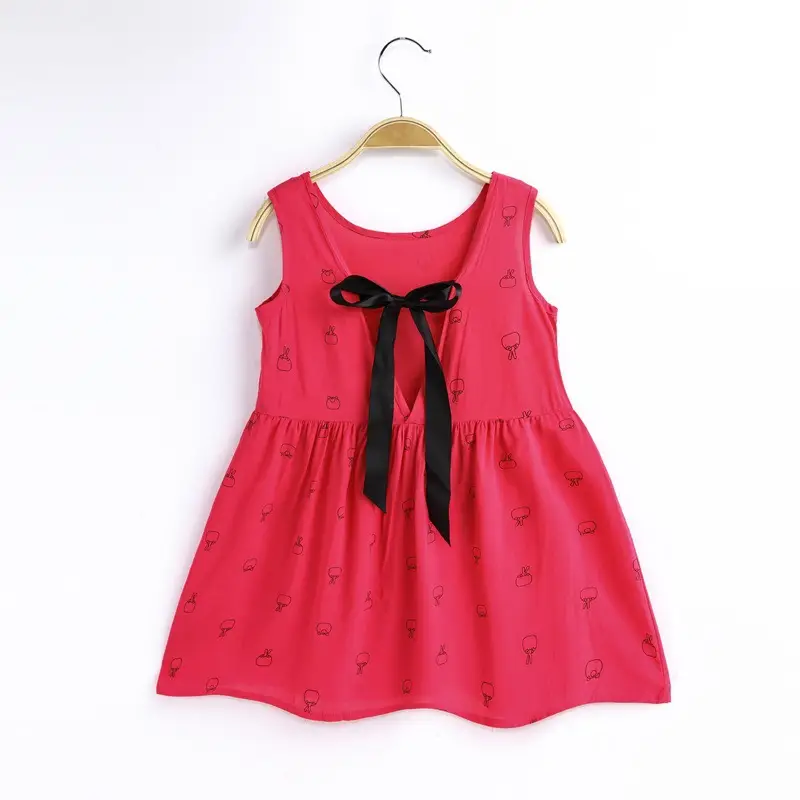 Girls Sleeveless Cherry Print Dress Korean Style - Image 19