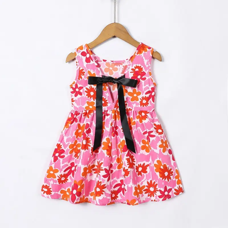 Girls Sleeveless Cherry Print Dress Korean Style - Image 22