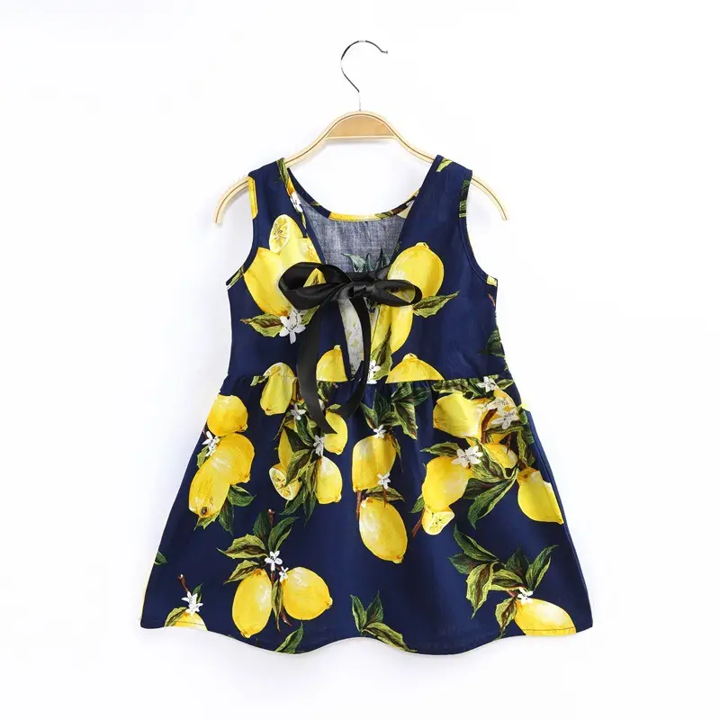 Girls Sleeveless Cherry Print Dress Korean Style - Image 3