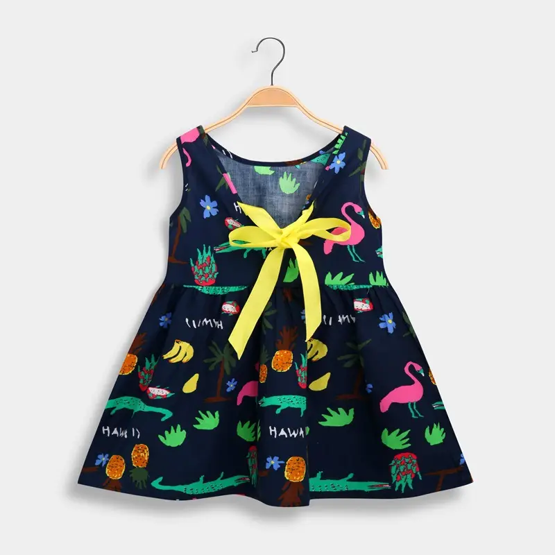 Girls Sleeveless Cherry Print Dress Korean Style - Image 7