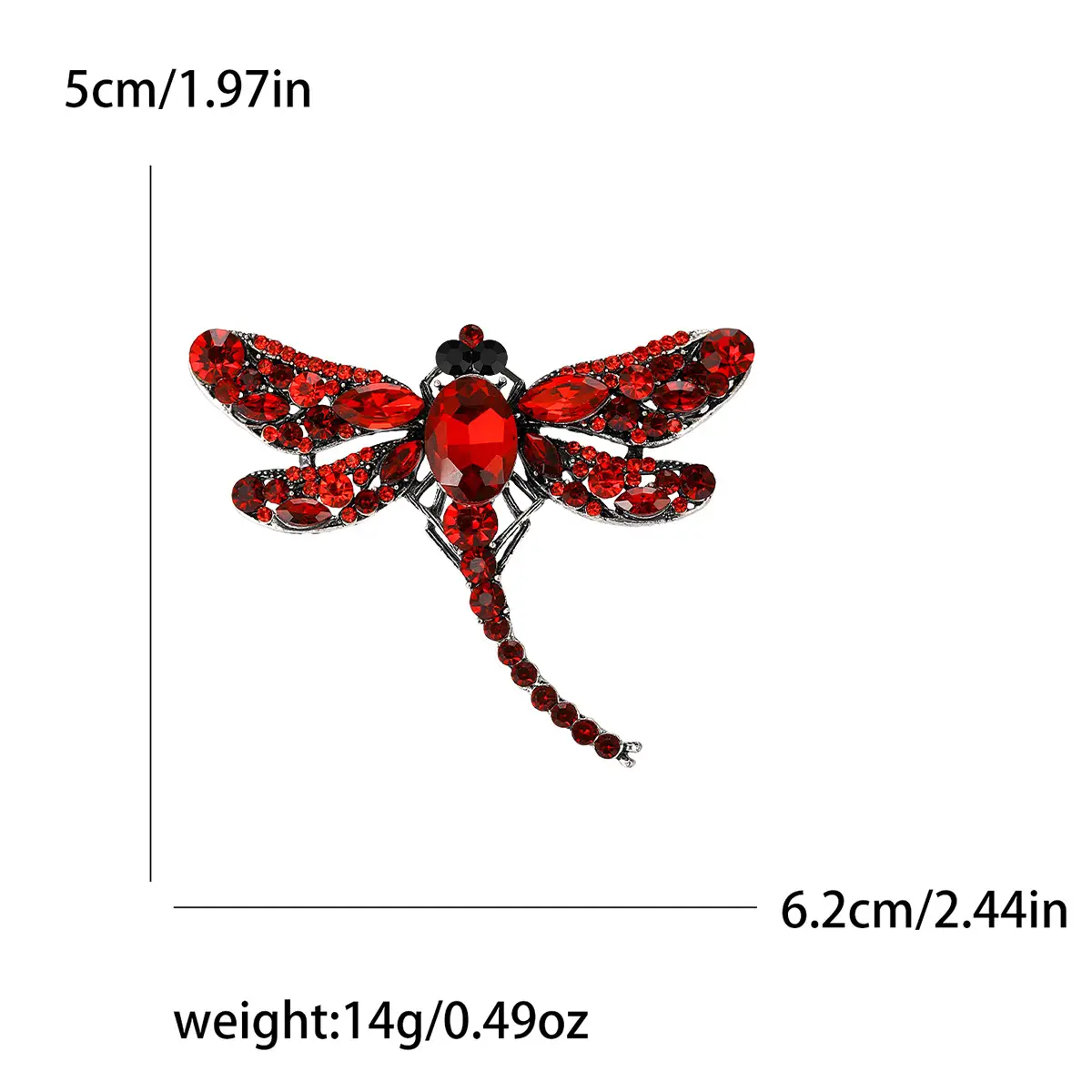 Dragonfly Brooch with Crystal Accents for Women - Image 13