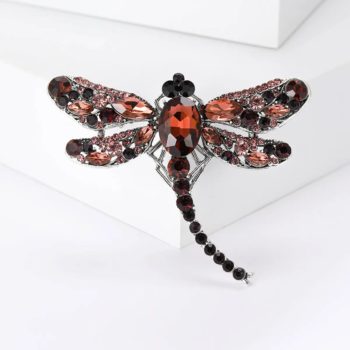 Dragonfly Brooch with Crystal Accents for Women — feature 2
