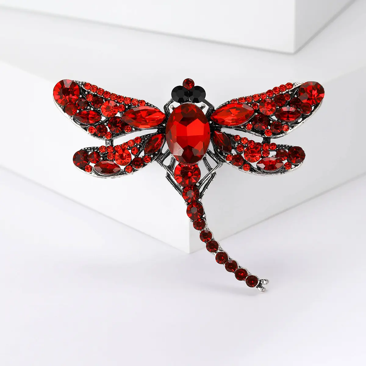 Dragonfly Brooch with Crystal Accents for Women — feature 3