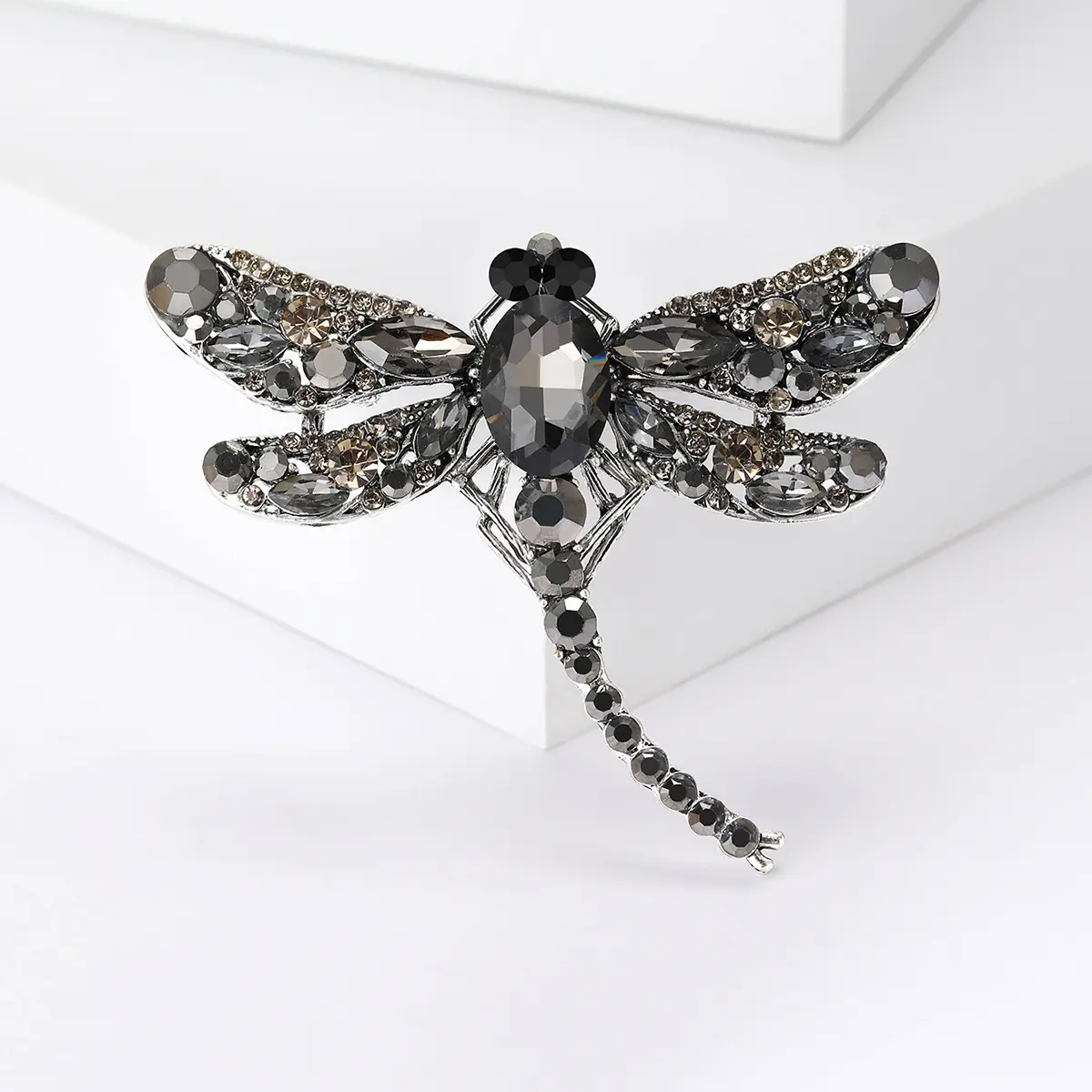 Dragonfly Brooch with Crystal Accents for Women - Image 5