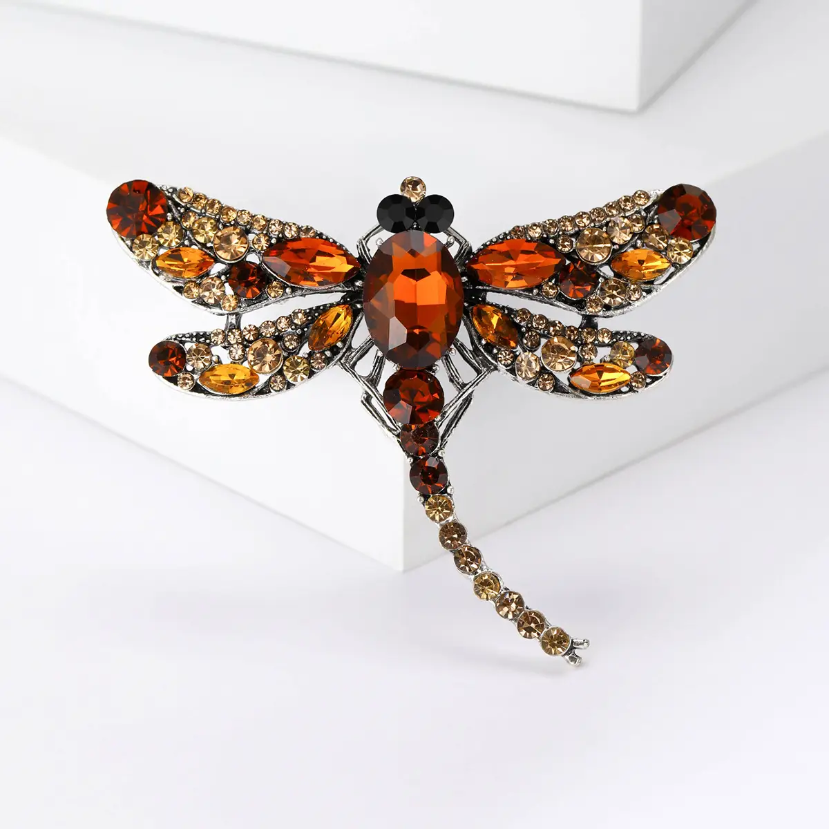 Dragonfly Brooch with Crystal Accents for Women - Image 6