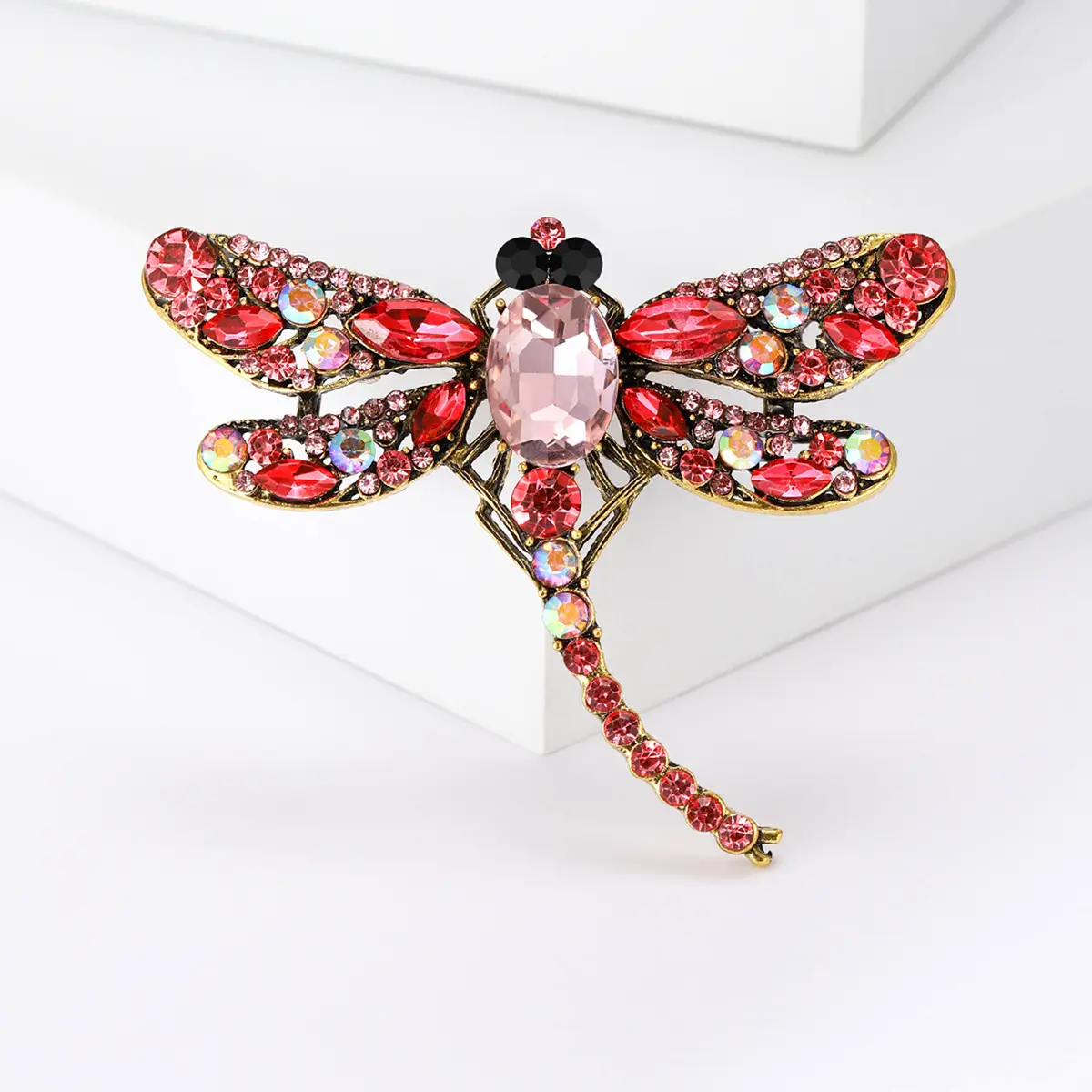 Dragonfly Brooch with Crystal Accents for Women - Image 7
