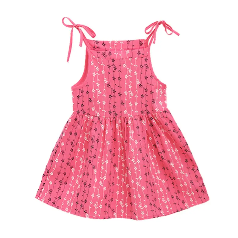 Pink Printed Suspender Dress for Girls - Image 9