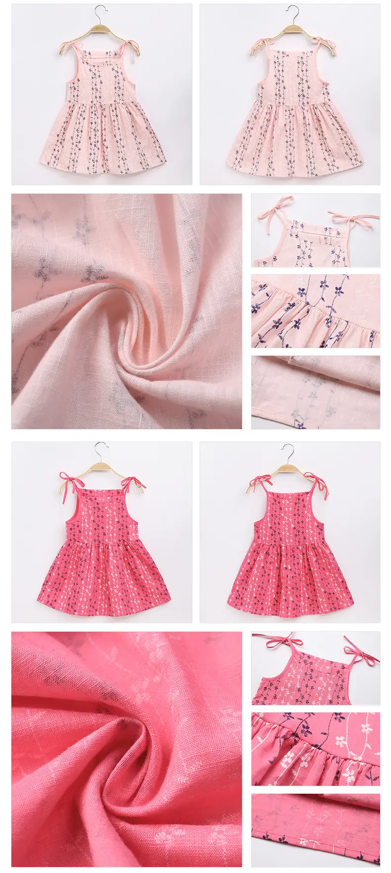 Pink Printed Suspender Dress for Girls — feature 11
