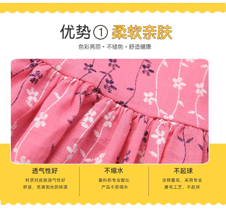 Pink Printed Suspender Dress for Girls — feature 4