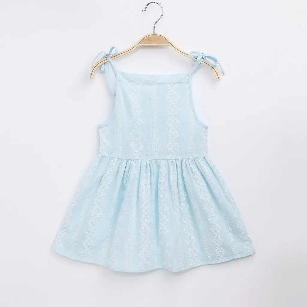 Pink Printed Suspender Dress for Girls - Image 3