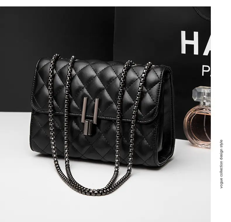Black Rhomboid Chain Crossbody Bag for Women — feature 11