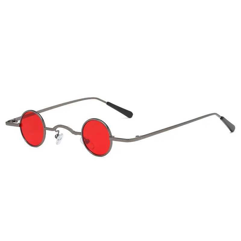 Steampunk Retro Mini Sunglasses Yellow Round Frame - Image 6