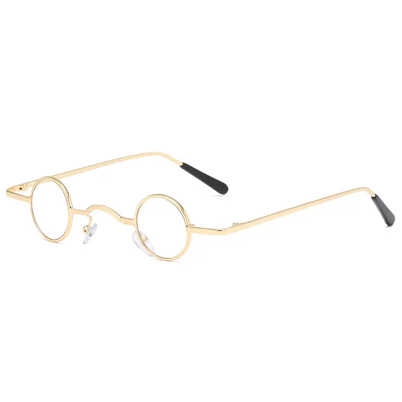 Steampunk Retro Mini Sunglasses Yellow Round Frame - Image 7