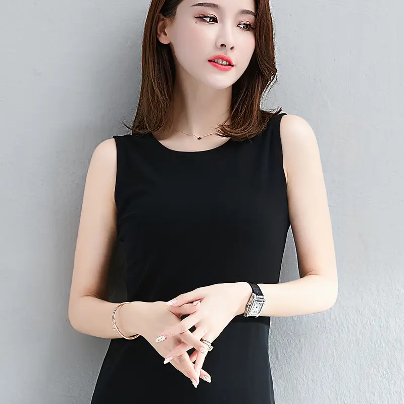 Women's Red Sleeveless Vest Long Skirt Korean Style - Image 8