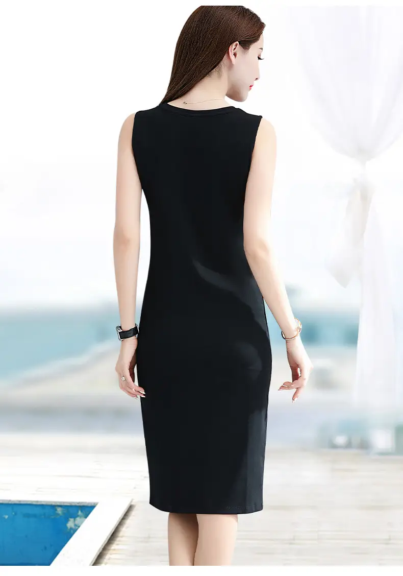Women's Red Sleeveless Vest Long Skirt Korean Style — feature 4
