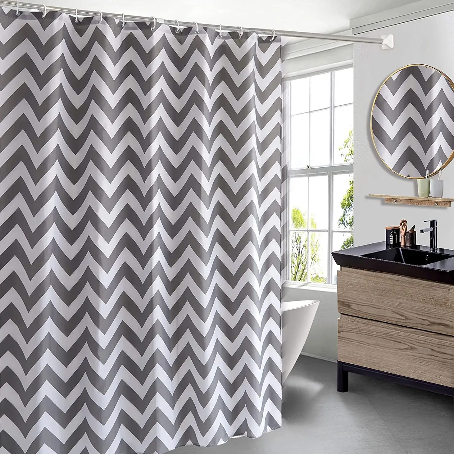 Full-Pattern Marble Shower Curtain Waterproof New Model - Image 5